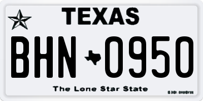 TX license plate BHN0950