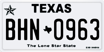 TX license plate BHN0963