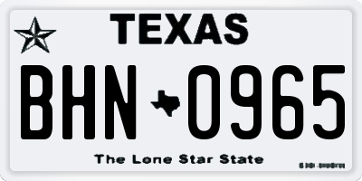 TX license plate BHN0965