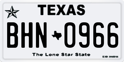 TX license plate BHN0966