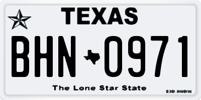 TX license plate BHN0971