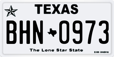 TX license plate BHN0973