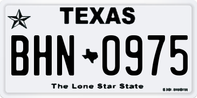 TX license plate BHN0975