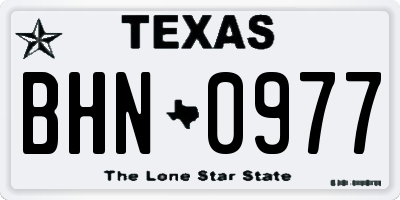 TX license plate BHN0977