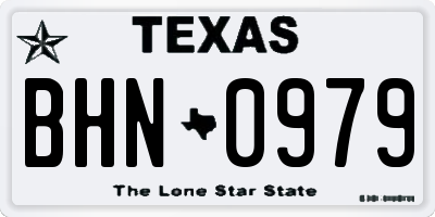 TX license plate BHN0979