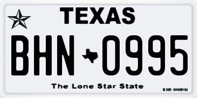 TX license plate BHN0995