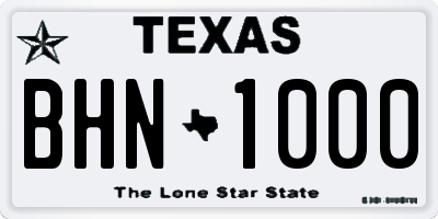 TX license plate BHN1000
