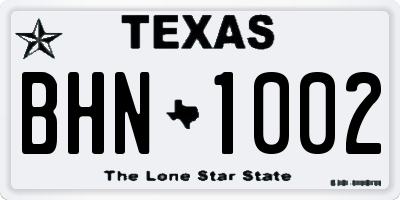TX license plate BHN1002