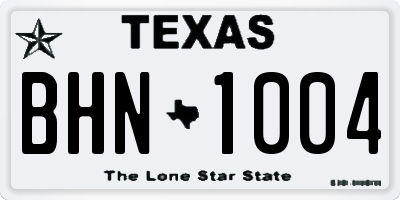 TX license plate BHN1004
