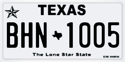 TX license plate BHN1005