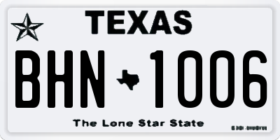TX license plate BHN1006