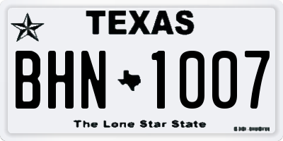 TX license plate BHN1007