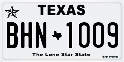 TX license plate BHN1009