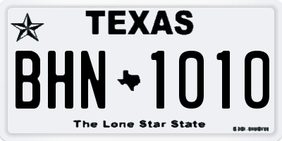 TX license plate BHN1010