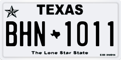 TX license plate BHN1011