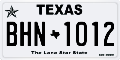 TX license plate BHN1012