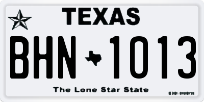 TX license plate BHN1013