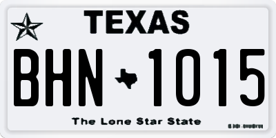 TX license plate BHN1015