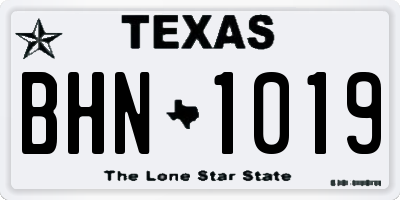 TX license plate BHN1019