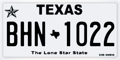 TX license plate BHN1022