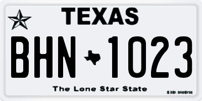 TX license plate BHN1023