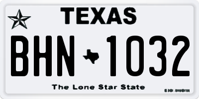 TX license plate BHN1032