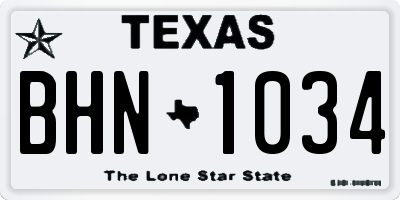 TX license plate BHN1034