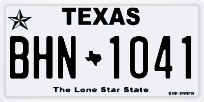 TX license plate BHN1041