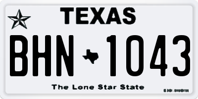 TX license plate BHN1043
