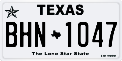 TX license plate BHN1047