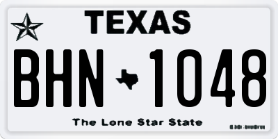 TX license plate BHN1048