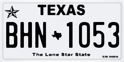 TX license plate BHN1053