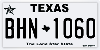 TX license plate BHN1060