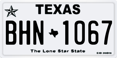 TX license plate BHN1067