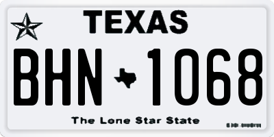 TX license plate BHN1068