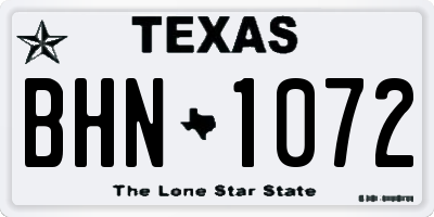 TX license plate BHN1072