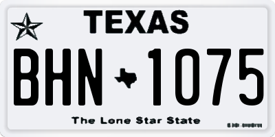 TX license plate BHN1075
