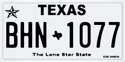 TX license plate BHN1077