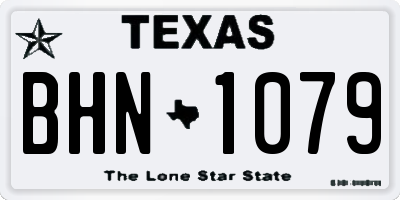 TX license plate BHN1079