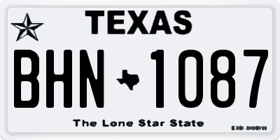 TX license plate BHN1087