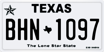 TX license plate BHN1097