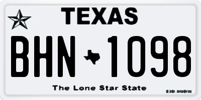 TX license plate BHN1098