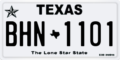 TX license plate BHN1101