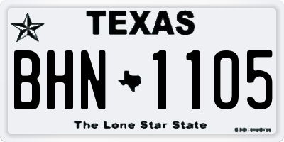 TX license plate BHN1105