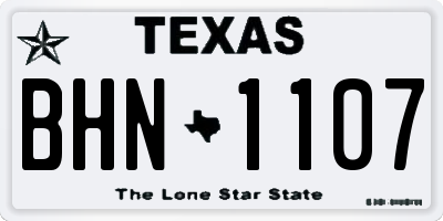 TX license plate BHN1107
