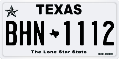 TX license plate BHN1112