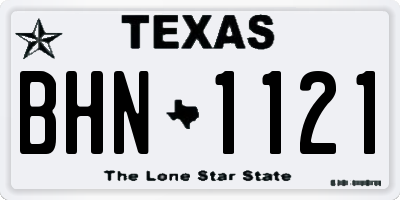 TX license plate BHN1121