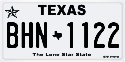 TX license plate BHN1122
