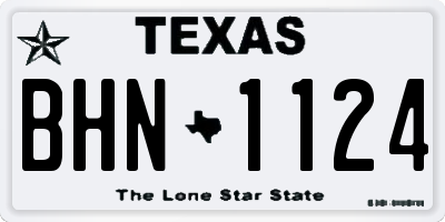 TX license plate BHN1124