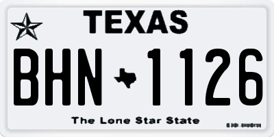 TX license plate BHN1126